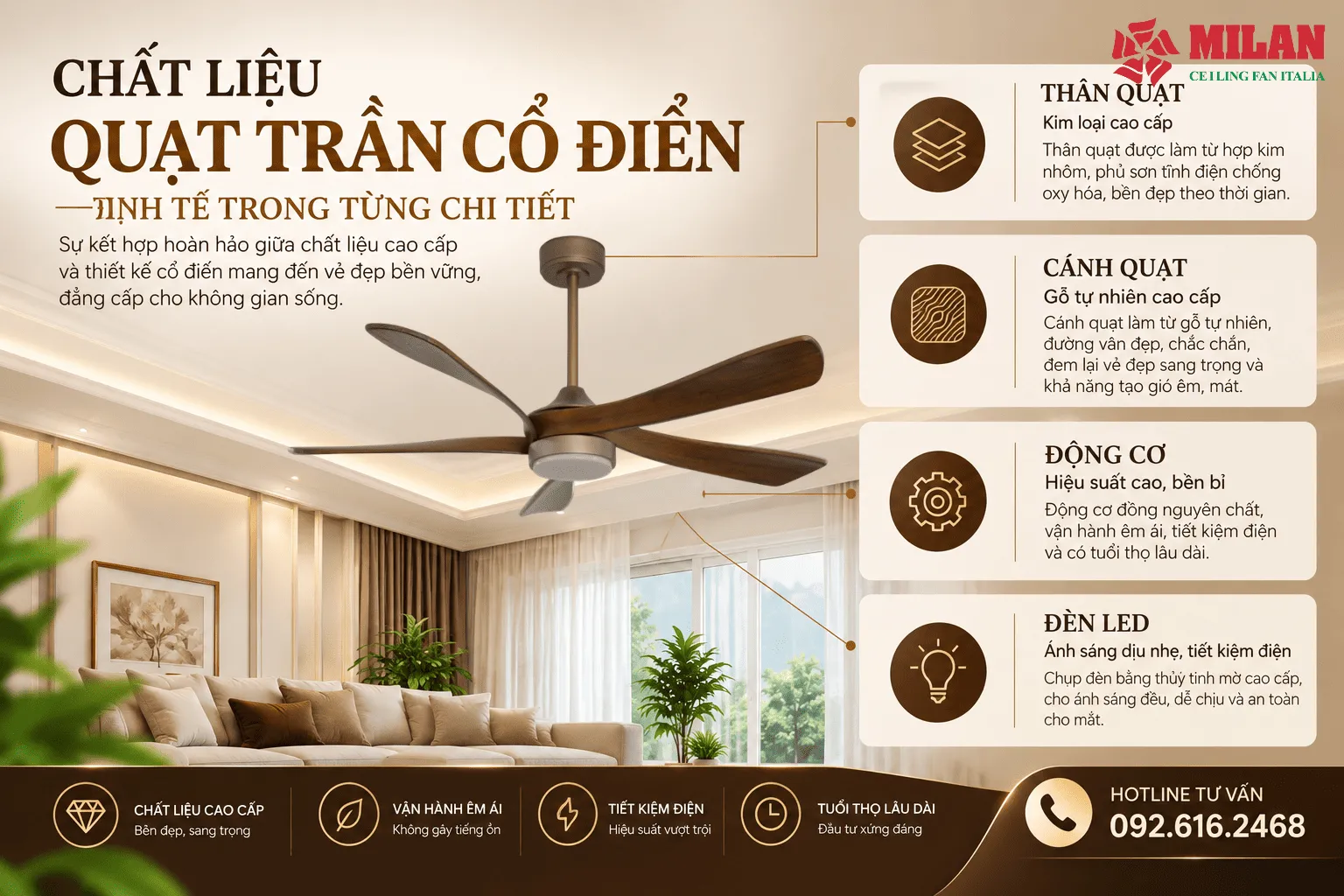 quạt trần cổ điển